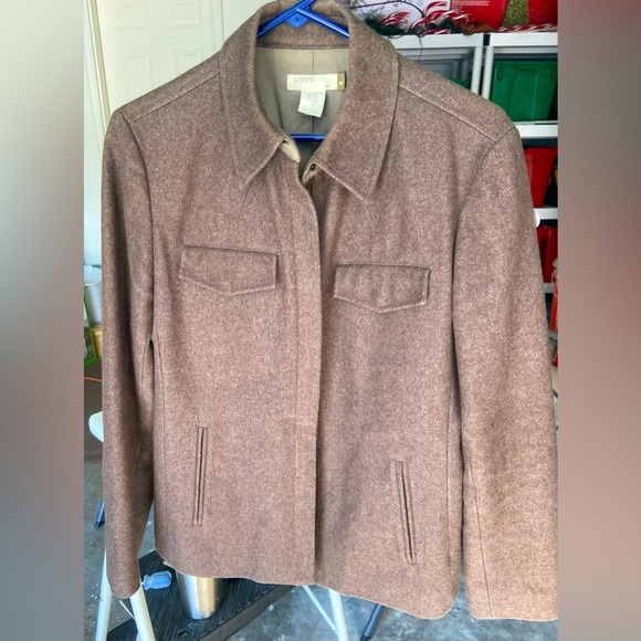 J Crew Women's Medium Jacket Full Zip Lined Wool Blend Brown - Picture 1 of 3
